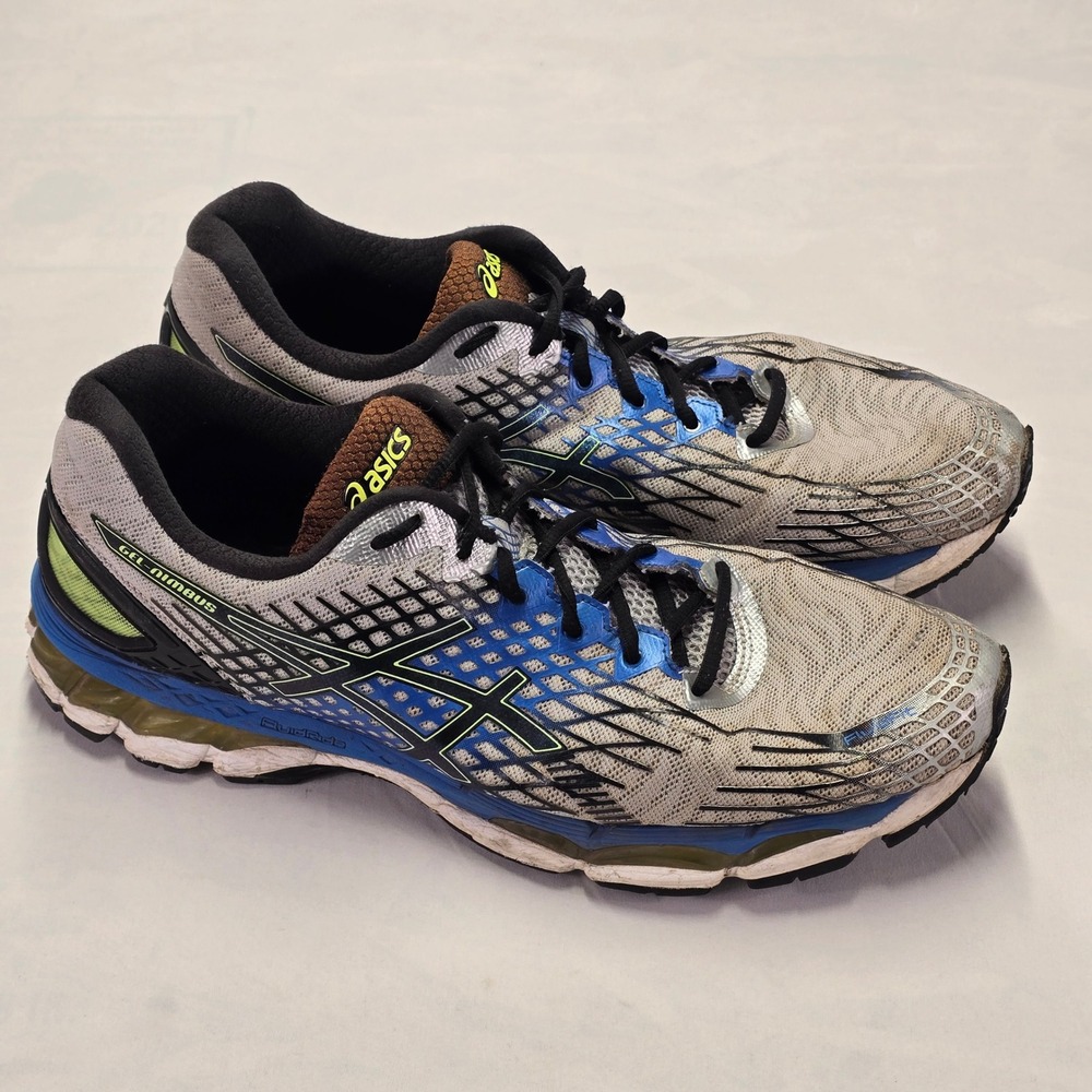 ASICS GEL NIMBUS 17 Men's Running Shoes Size 14 Gray Blue Athletic Sneakers - Picture 2 of 9